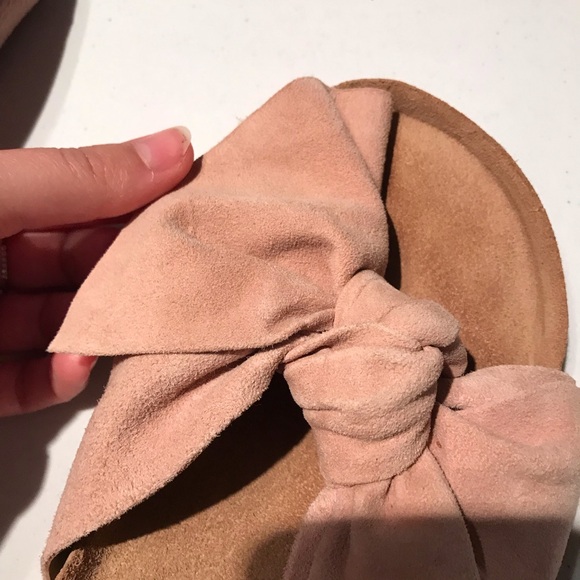 Ulla Johnson Ingrid Bow Slides in Cork Suede Blush Pink Size 35 (US 5) - Picture 10 of 16